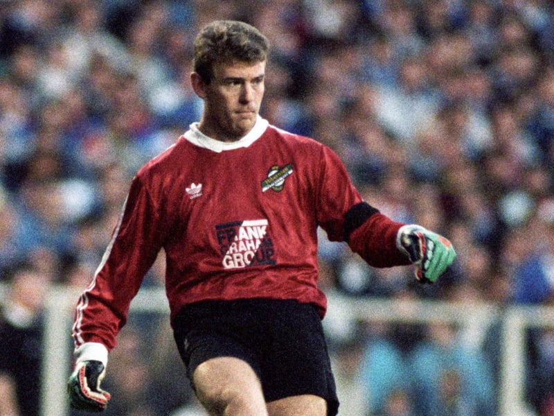 Best remembered for his time at Rangers, but his goal-scoring came at Hibs. In 1988 he found the net with a huge kick out against Morton. He also scored in a penalty shoot-out win over Clydebank in a League Cup tie in August 1989.