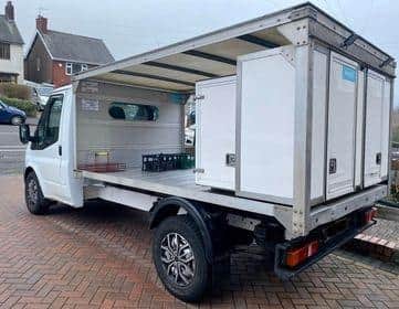 The milk float. Derbyshire Police believe the van may now be in Sheffield after it was stolen in Marsh Lane last night.