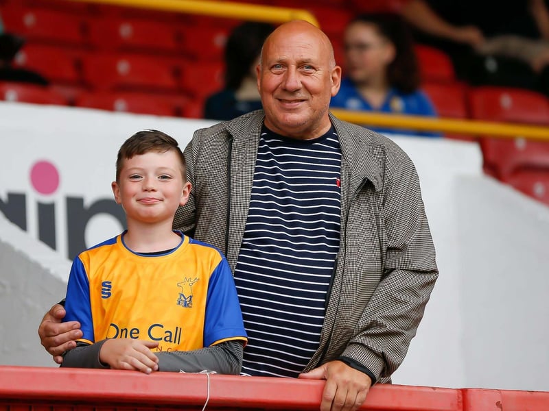 Mansfield fans at the Breyer Group Stadium for the match against Leyton Orient.