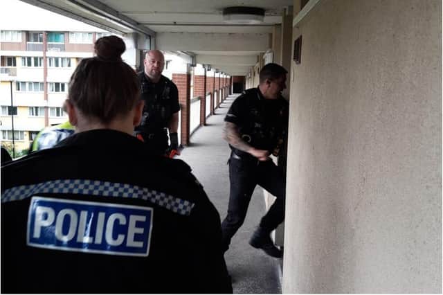 Police raided a flat in Sharrow, Sheffield, last week acting on information about suspected drug dealing