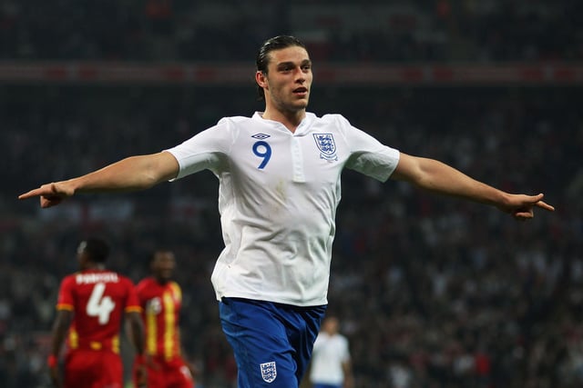 Andy Carroll's form with Newcastle United earned him his England debut in a friendly against France in 2010. After signing for Liverpool the striker made another eight appearances and scored twice.