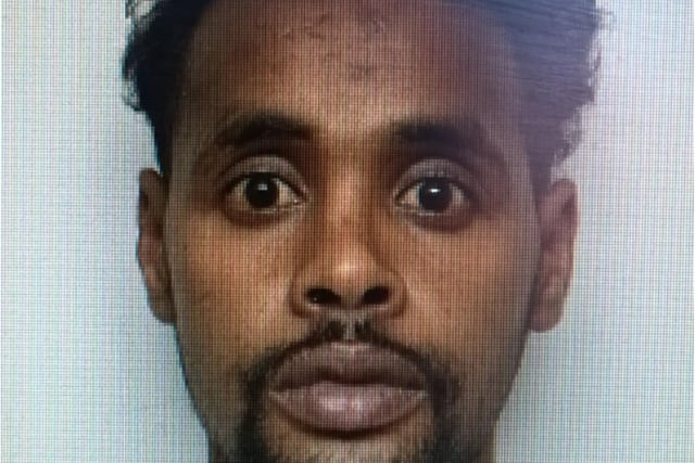 Mustafa Adan, aged 34, is wanted over a burglary in Shalesmoor in August 2019. He is known to frequent Sheffield city centre and Spital Hill, and has connections to Burngreave and Darnall.
