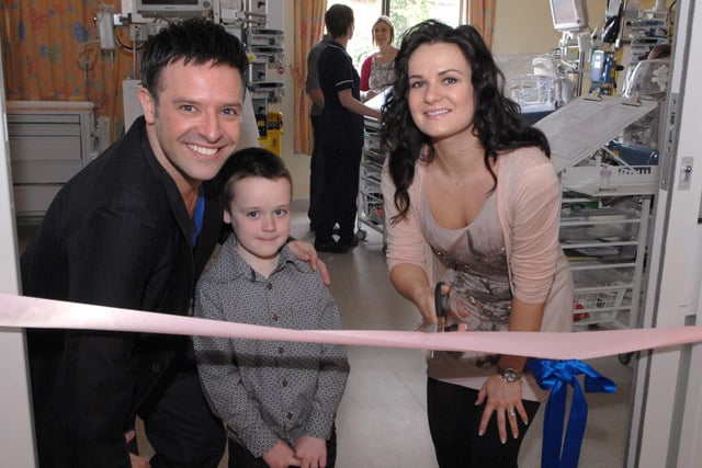 Darren Bennett and Lilia Kopylova opening the new intensive care nursery at the Jessop Maternity Hospital Neonatal Unit, Sheffield with the help of six-year-old James Owen, who was in the intensive care unit at the age of three days. His  mum Debs was a nurse on the ward when this picture was taken in April 2010