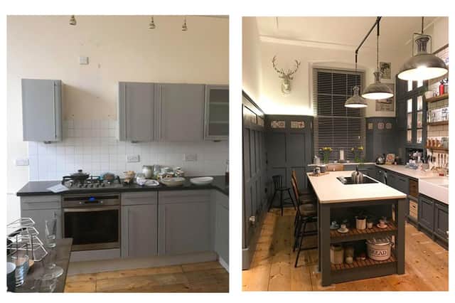 Even before the renovation Shaun Lacey's Gosport kitchen, left, was relatively modern, if not modest. But the transformation he's given it is absolutely beautiful.