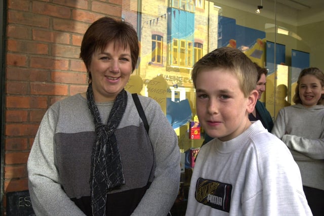 Jill Parkes of Bradway and son Stephen in the Waterstone's queue for the release of Harry Potter and the Goblet of Fire in 2000