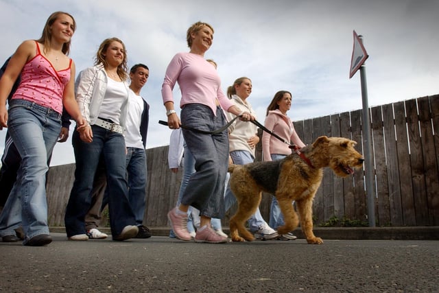 Pupils, staff and a dog took part in the annual St Wilfrid's RC School sponsored walk in 2004. Are you pictured?