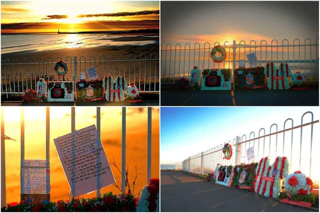 Beautiful photos captured by John Alderson show floral tributes in honour of photographer Dean Matthews left on the Cat and Dogs Steps at Roker.