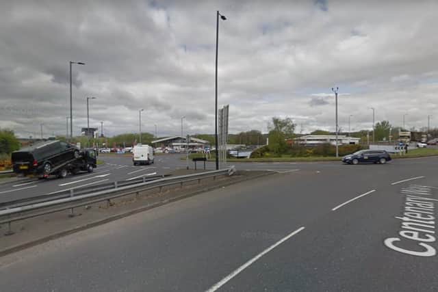 A woman was taken to hospital after she was struck by a car during a police chase in Rotherham