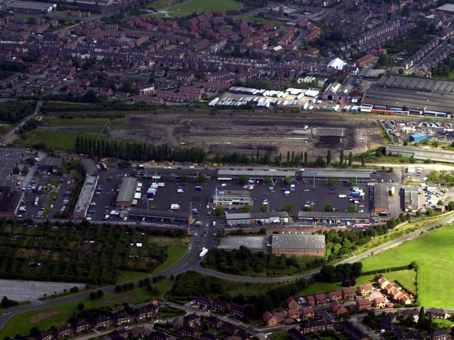 Looking down at Sheffield Parkway Market