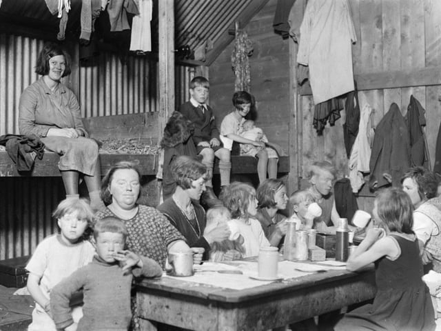 A dormitory for sleeping - and drying the washing - doubles as a dining room. Perth Museum and Art Gallery, D Wilson Laing Collection. Copyright Perth & Kinross Council