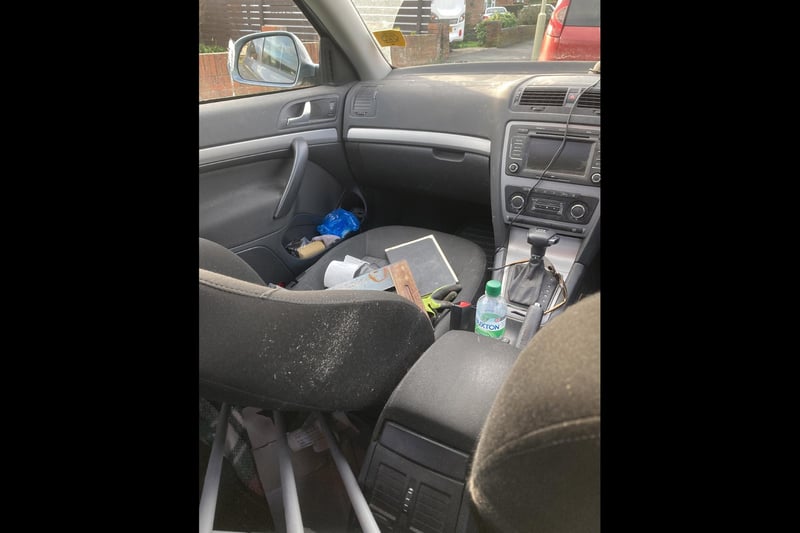 His job as a handyman means Warren’s poor estate car is filled with all sorts of tools and rubbish.
