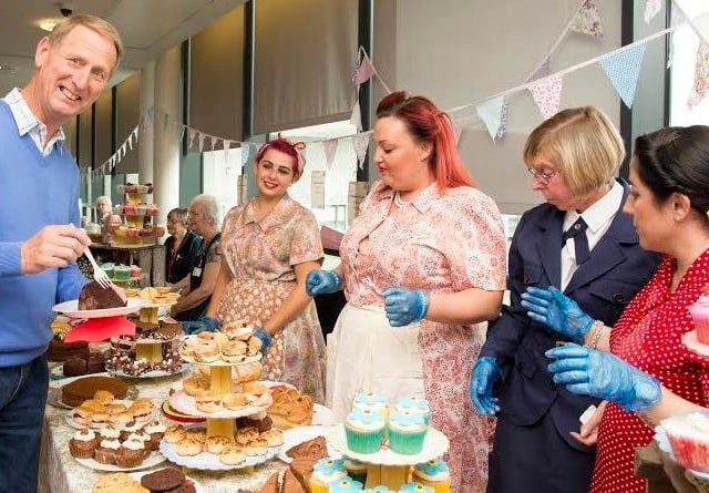 Enjoying a tea party at King’s Mill in 2015.