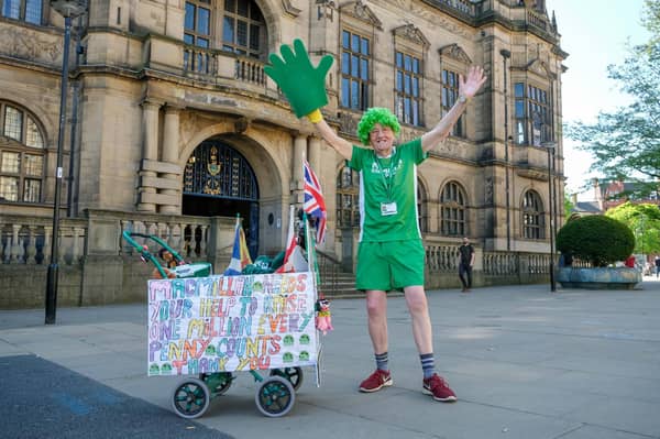 John Burkhill, known as the man with the pram has raised over £1,000,000 for Macmillan Cancer Research