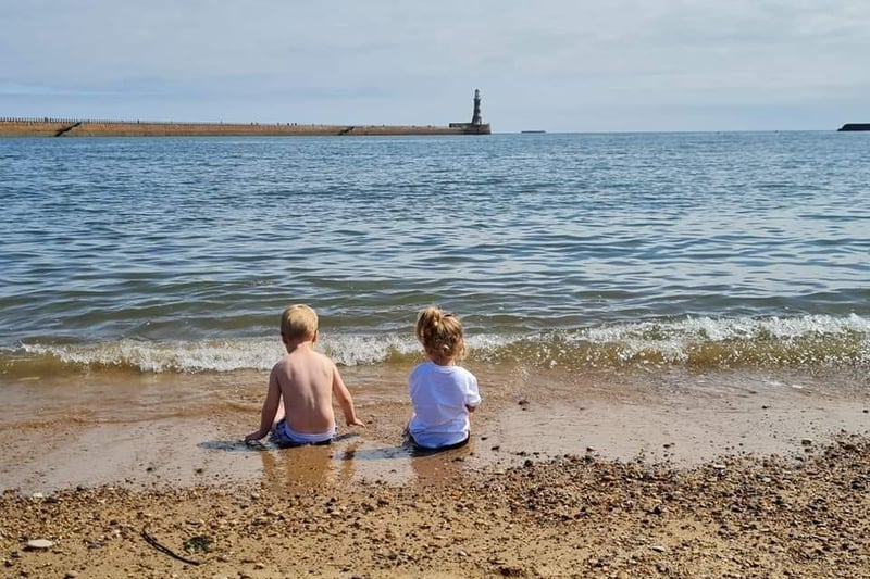 Shona Williamson's nephew and daughter enjoy the sea views.