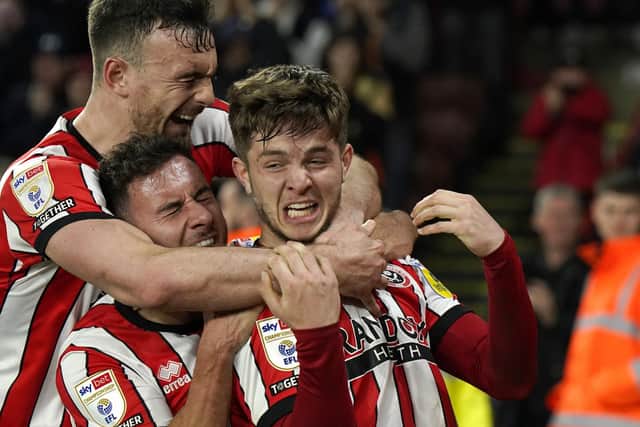 James McAtee of Sheffield United after scoring against Bristol City: Andrew Yates / Sportimage