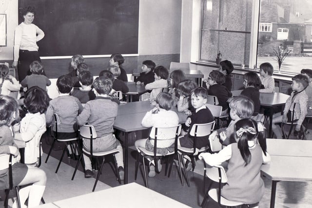 This picture was take in April 1969, it shows the blackboard which was still a feature of the classrooms across Sheffield for many years. Many will remember the chalky smell of the blackboard rubber, used to clean things off the board.