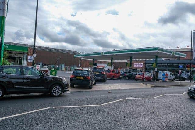 Motorists queued for fuel in Sheffield in September when there were fears of a shortage