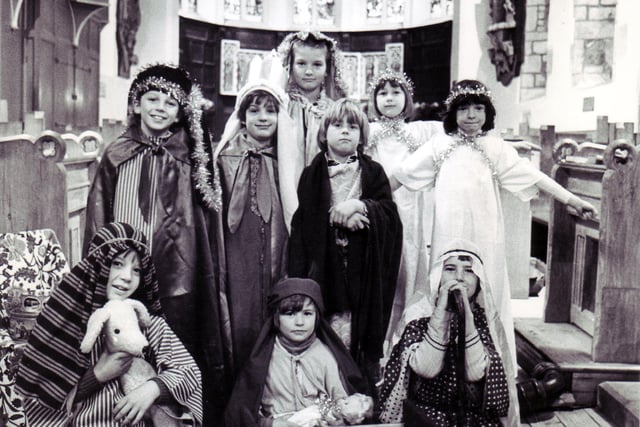 Taking part in a nativity in Decmeber 1980 was front row: Paul Taylor, Donna Squires, Paul Brown.  At the rear are Steven Gee, Paul Hines, Alan Bowman, Michael Priestley, Charlotte Lawson and Clair Ramcell