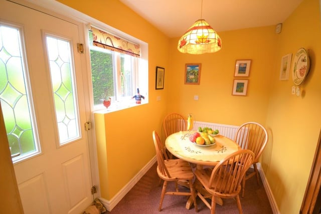 Breakfast room - A lovely addition to the kitchen having various power sockets, central heating radiator, rear facing UPVC double glazed window and a glazed composite door opens to a patio seating area and rear garden.