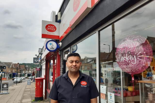 Nas Raoof, pictured outside his Banner Cross post office on Ecclesall Road, Sheffield. He said there was a lack of trust between local businesses and the council about the issue