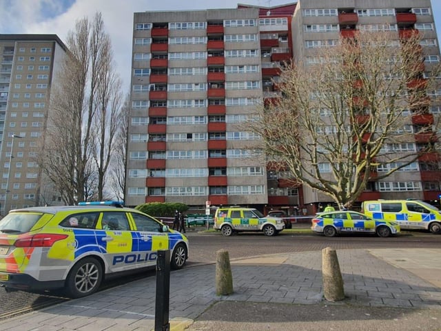 Police in Buckland near Pickwick House in Portsmouth on January 11, 2021. Picture: Habibur Rahman