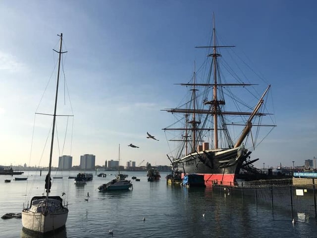 When you speak of Portsmouth's iconic views, this is certainly one of them. The mighty HMS Warrior alongside at Portsmouth Historic Dockyard.