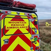 A mountain biker died after suffering a cardiac arrest at Stanage Pole in the Peak District, on the border of Sheffield and Derbyshire (pic: Edale Mountain Rescue Team)