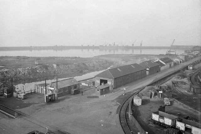 A general view of the reclamation of the Western Harbour at Granton in 1964.