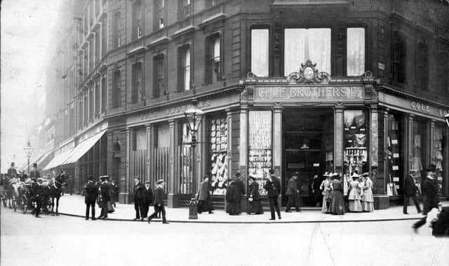 Cole Brothers Store, Church Street/Fargate corner expanded throughout the Victorian era