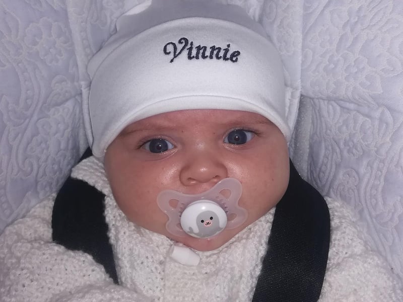 Rea Lowther, said: "Little Vinnie born 12/11/20 at DRI 8lb 6oz baby no 6 to our brood and we adore him."