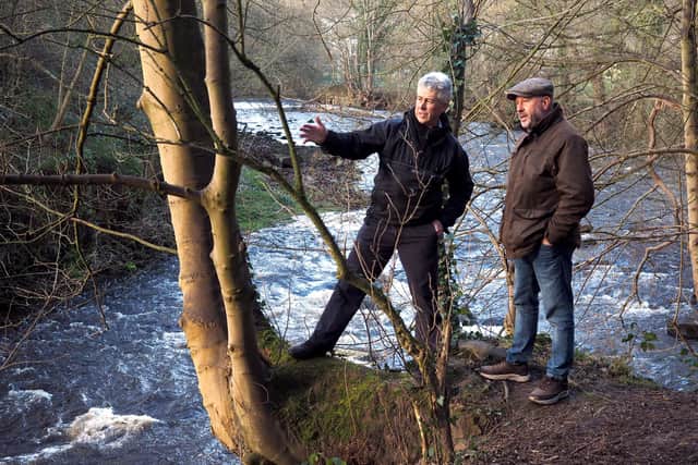 David Holmes (left) of the Upper Don Trail Trust and Howard Bayley of Friends of Wardsend Cemetery by the Don near Oughtibridge.