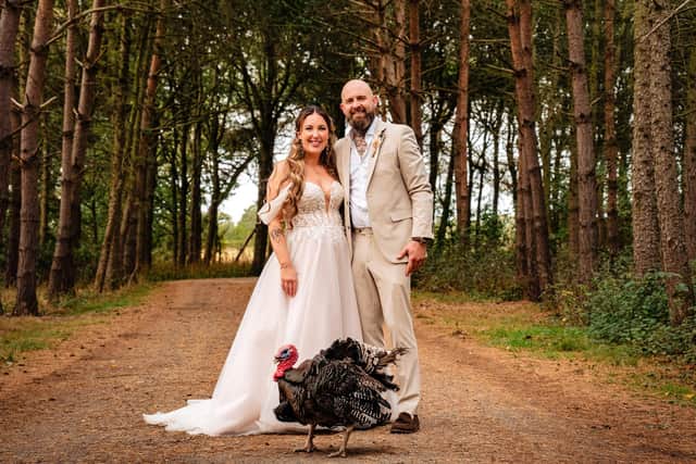 Claire and Daniel Creighton a year ago, on their September 6 wedding day.