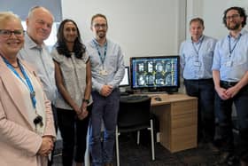 Clive Betts MP (second from left) with the team and the innovative AI technology