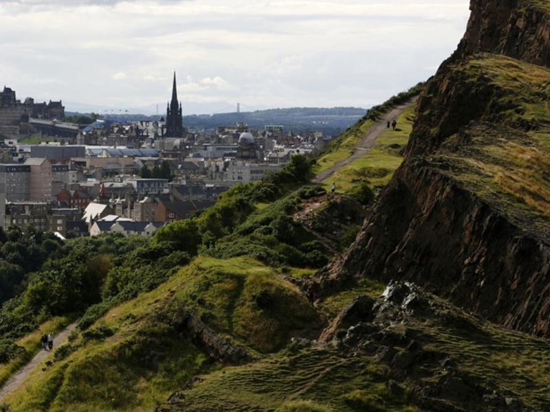 Arthur's Seat offers great walks, as well as solace, wildlife, volcanic geology and unparalleled vistas of the city from its many vantage points. On a clear winter's day, walkers get a spectacular view of Edinburgh from the top of Arthur’s Seat. The ancient volcano is located in Holyrood Park, just a stone’s throw from the Royal Mile. It's easy to follow along the well-marked paths, although it is steep in some places, so it can be challenging for some.