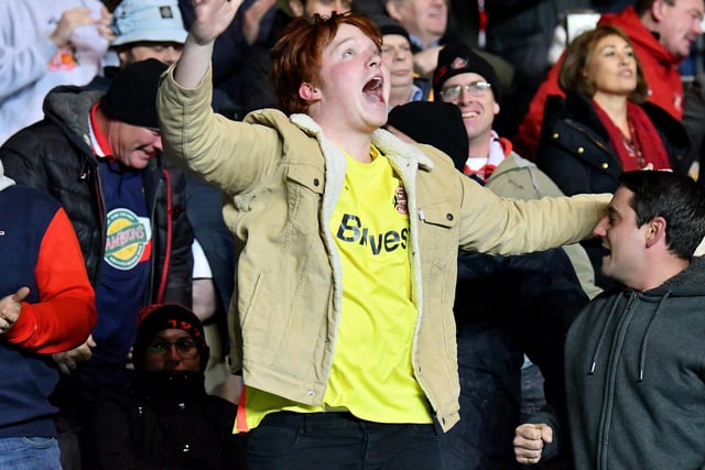 Sheer joy as this Sunderland fan celebrates a goal.