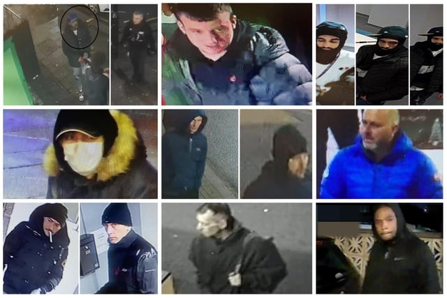 Police want to speak to all of the men pictured here, as part of ongoing crimnal investigations