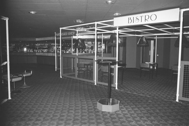 Fusion in Park Lane is in the picture in October 1978.
In the frame is one of the two large bars at Fusion with the bistro area. Remember this?