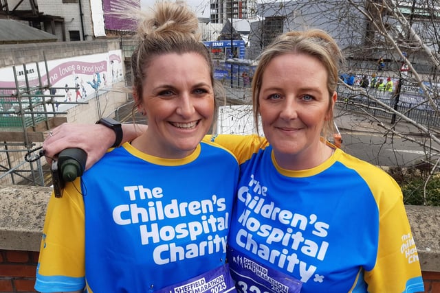Friends and big-hearted fundraisers Sarah Wademan, left, and Kelly Turton, both from Norton Lees, Sheffield, took on the 2023 Sheffield Half Marathon for Sheffield's Children Hospital. Sarah said: "We are running the Sheffield Half Marathon for the Children's Hospital charity. We have always been social runners and not really run for charity before but we thought we would pick a good one and help boost their fundraising total specifically for the helipad they are doing and we just thought we have a go."