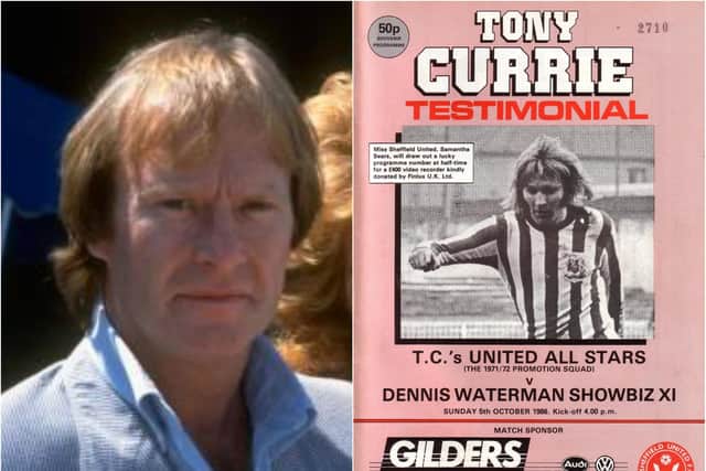 Dennis Waterman led an all-star team in a testimonial game for Blades legend Tony Currie. (Photo Getty)