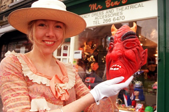 Fiona Gallagher of Mr  Ben's Fancy Dress shop on Crookes Road in 1999