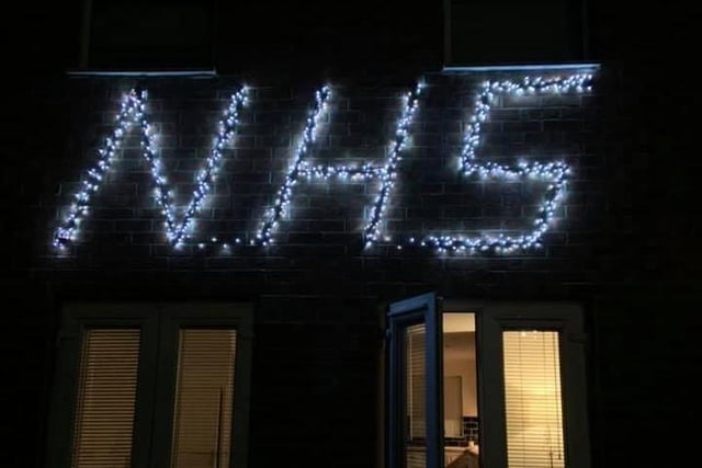 A message in lights for our health workers.