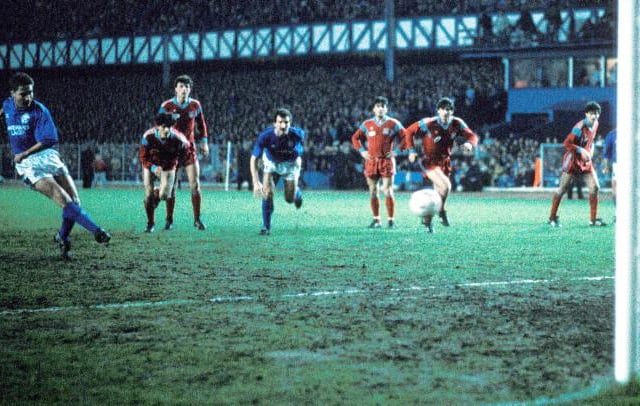 A penalty was McCoist's seventh goal in Europe and gave Rangers a 2-1 home win in March 1988, but they went out 3-2 on aggregate