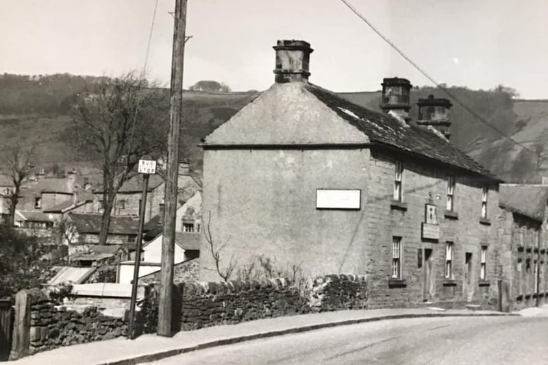 The Rose and Crown pub at Eyam in 1958 is now a guest house.