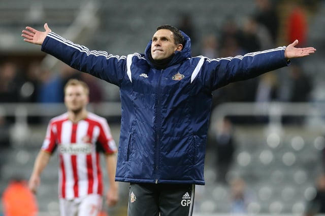Gus Poyet reacts during the Premier League football between Newcastle United and Sunderland at St James's Park.