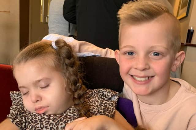 Shay O'Grady with his cousin Evie-Mae, who visits the hospice for support and is the inspiration for all of Shay's fundraising efforts.