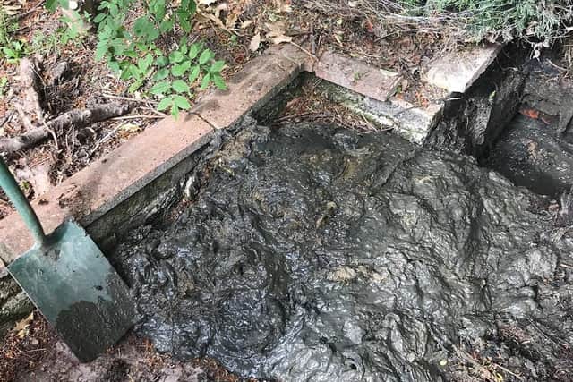 A sewage blockage in Gleadless, Sheffield, caused by wet wipes being flushed down the loo
