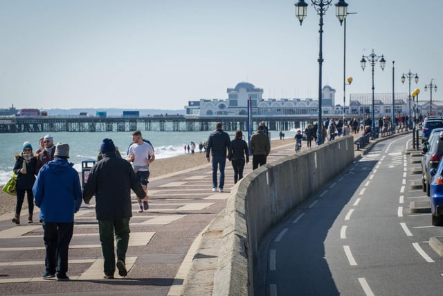 The weekend before the lockdown began on March 23 and Southsea seafront was certainly busy.
