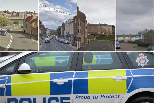 Just some of the locations across large parts of Northumberland where most crime was reported to have taken place during August 2020.