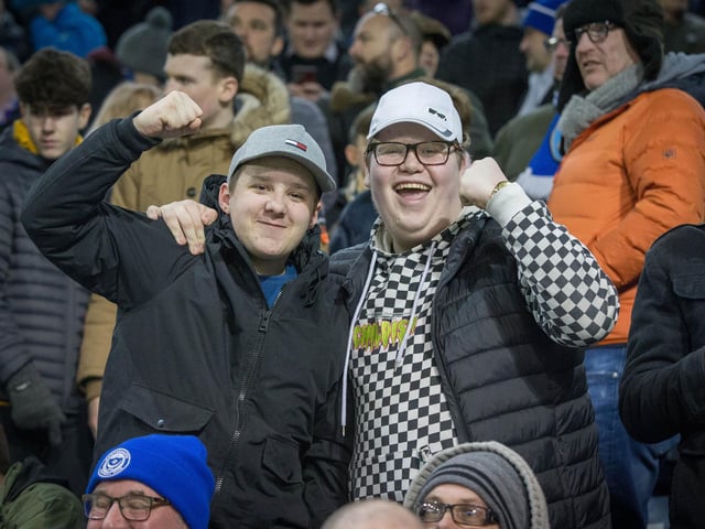 Pompey fans at Fratton Park for FA Cup clash with Premier League giants Arsenal.