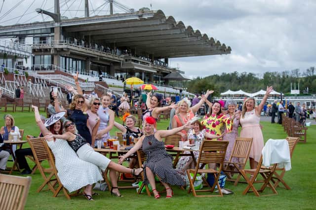 Ladies Day at Qatar Goodwood Festival, Goodwood on 29th July 2021
Pictured:  Friends from Portchester enjoying a grand day out.
Picture: Habibur Rahman